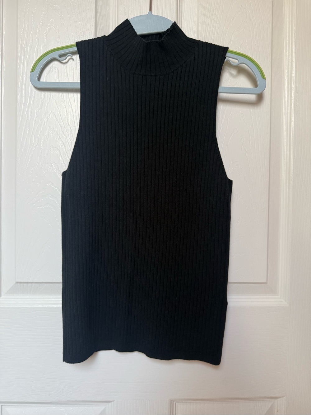 Madewell Black Ribbed Sleeveless Mock Neck Tank